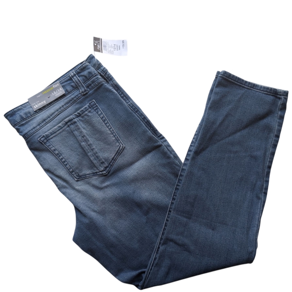 Consigned NEW NWT Rue21 Freedom Flex Low Rise Skinny Blue Jeans 13/14 Short